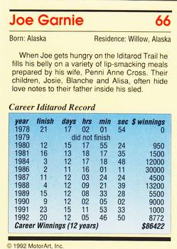 1992 MotorArt Iditarod Sled Dog Race #66 Joe Garnie Back